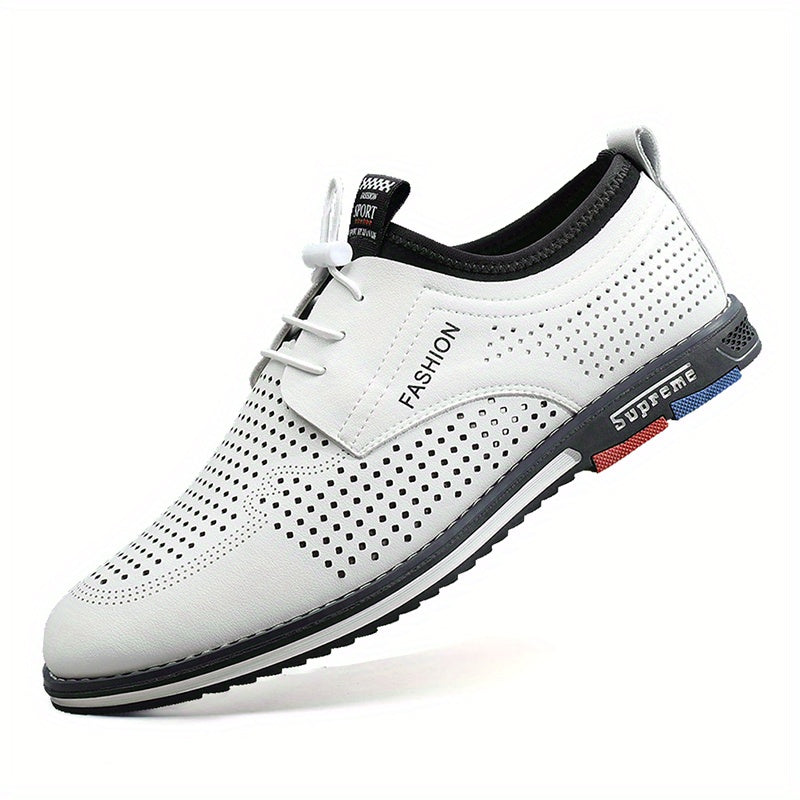 Men's Derby Shoes With Ventilation Holes Lace-Up Front