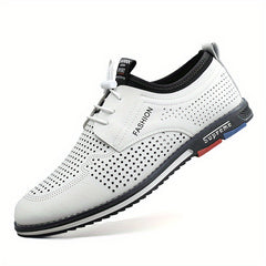 Men's Derby Shoes With Ventilation Holes Lace-Up Front