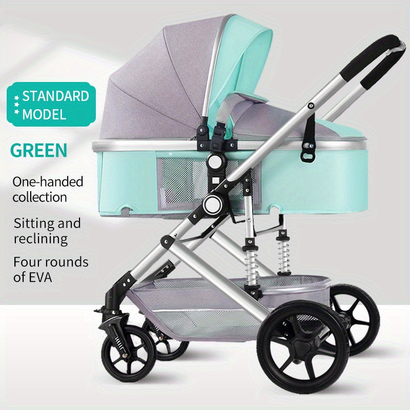 Foldable Baby Stroller Reversible High Landscape 4 Wheel Push
