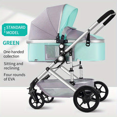 Foldable Baby Stroller Reversible High Landscape 4 Wheel Push