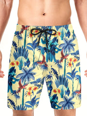 Tropical Forest Birds and Plants Shorts with Pockets