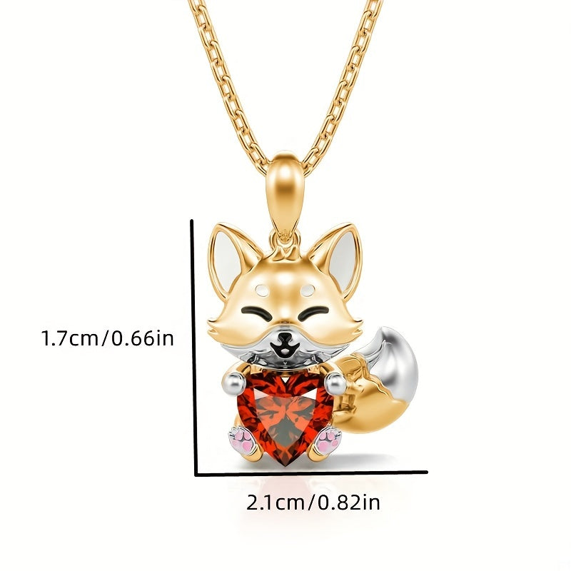Fox Pendant Necklace Animal Jewelry Girls Kids Accessories