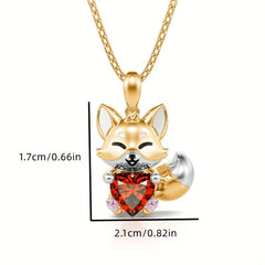 Fox Pendant Necklace Animal Jewelry Girls Kids Accessories