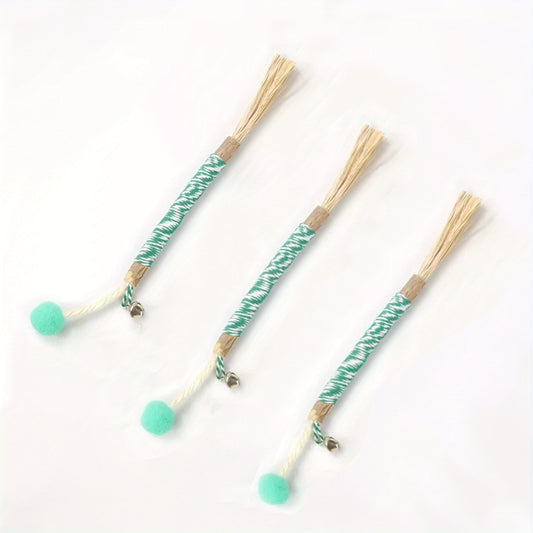 Catnip Teething Stick Cat Toy with Ball and Bell