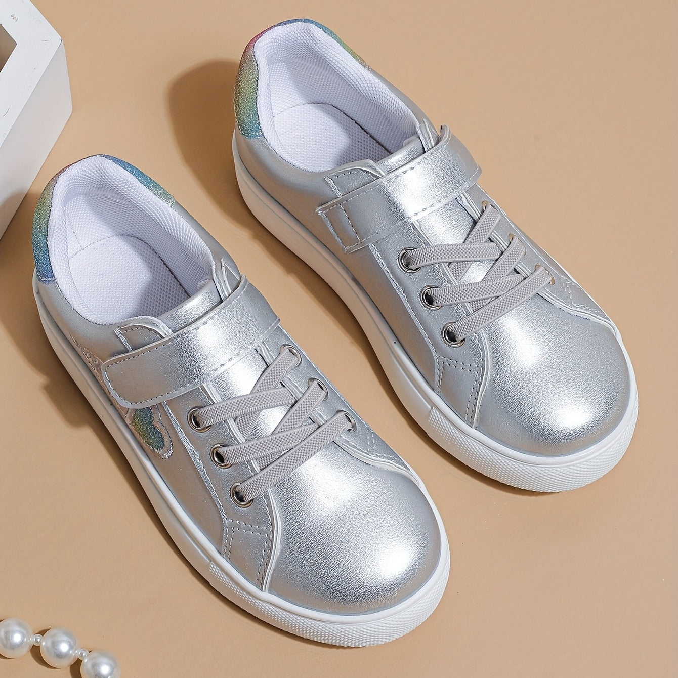 Girl's Solid Skate Shoes Comfy Non Slip Soft Sole Sneakers For Kids
