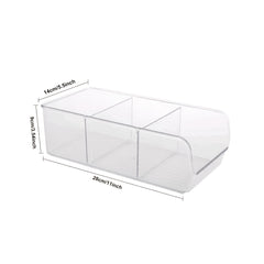 Clear Divided Refrigerator Organizer Bin with Handles