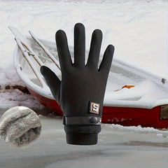 Velvet Thickened Warm Gloves Touch Screen Gloves For Cycling Running