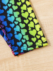 Toddler Girls Colorful Heart Graphic Elastic Waist Biker Shorts