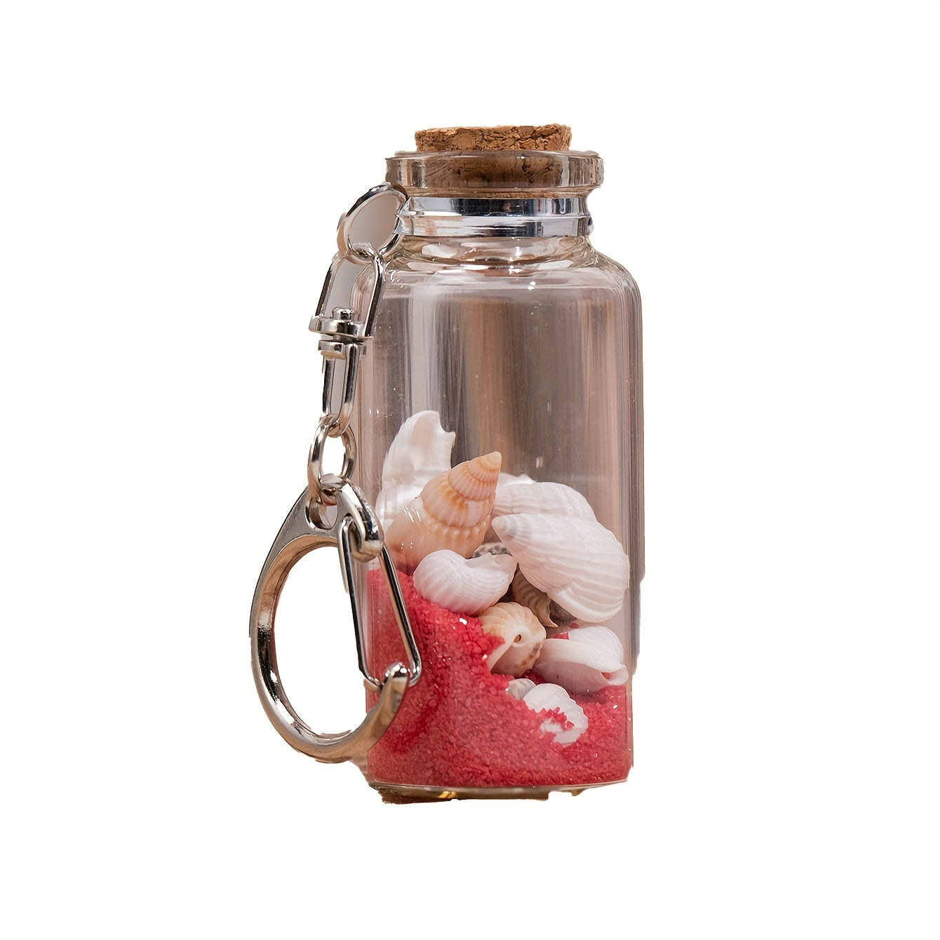 Creative Sand Glass Bottle Keychain Lucky Charm Pendant