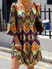 Women's Plus Paisley Print Ruched Dress