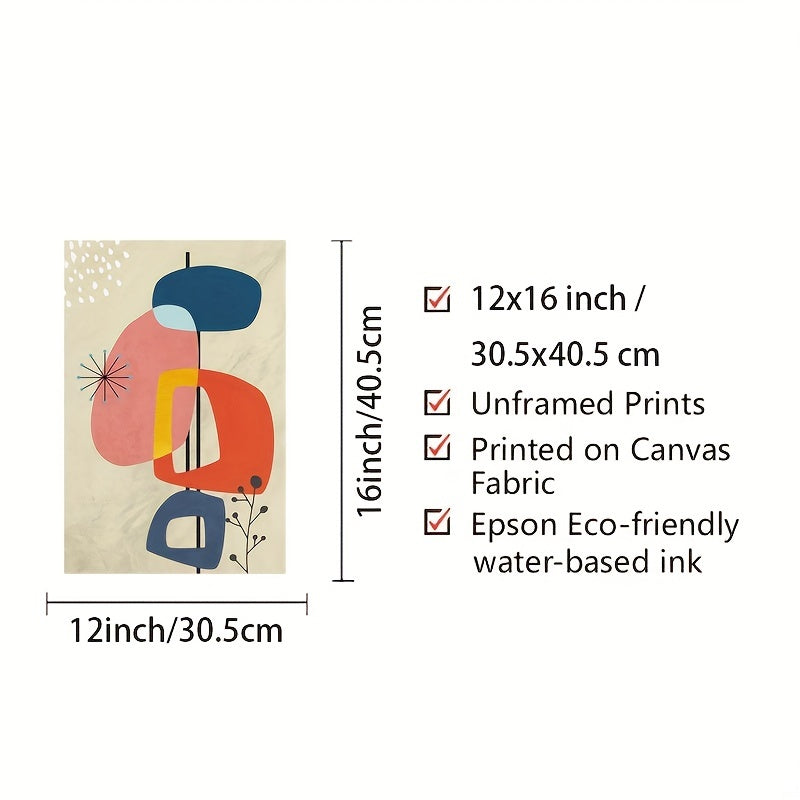 Colorful Abstract Shapes Wall Decor 8x10 12x16 16x24