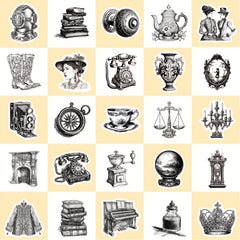 50pcs Gothic Retro Stickers for Water Bottle Laptop Phone Skateboard