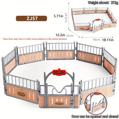 Farm Scene Model Set with Rustic Fence & Animals