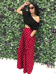 Houndstooth Wide Leg Pants High Waist Casual Pants With Pockets