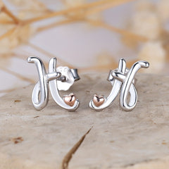 925 Silver Letter Earrings for Teen Girls