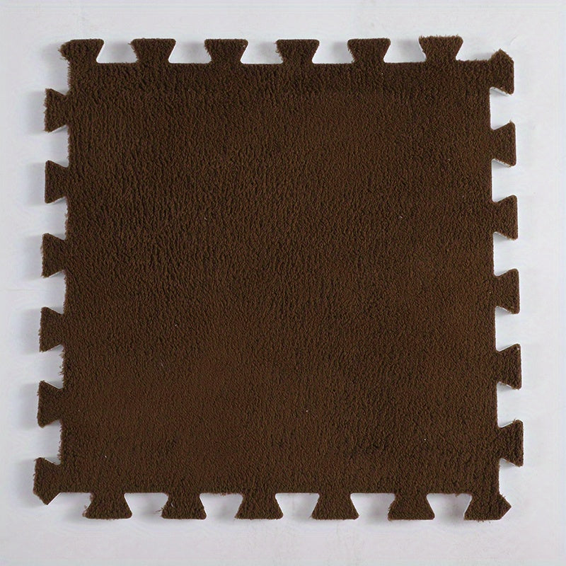 10pcs Plush Puzzle Foam Floor Mat - Comfort & Anti Slip Protection