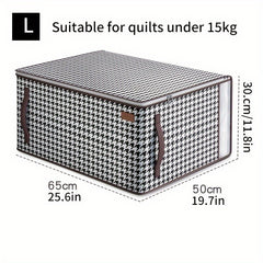 Houndstooth Storage Bag Zipper Dustproof Organizer for Closet