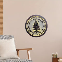 Children's Room Decoration Wall Clock LED Creative Light Retro Wooden Sign