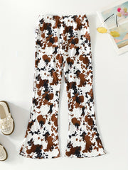 Teen Girls Milk Cow Print Flare Leg Pants