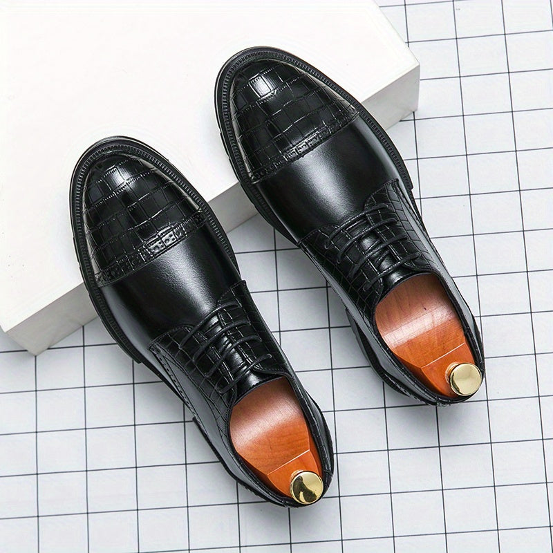 Men's Plaid Lace Up Dress Shoes - Smart Casual Walking Shoes