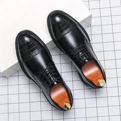 Men's Plaid Lace Up Dress Shoes - Smart Casual Walking Shoes