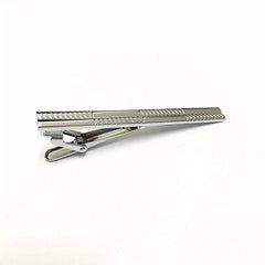 Asymmetrical Cut Pattern Tie Clip Steel