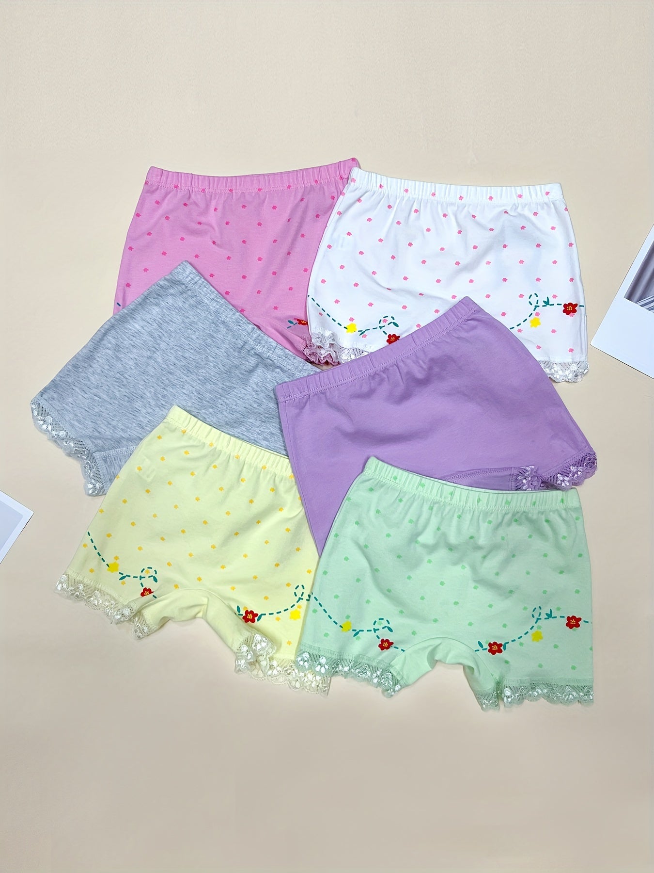 6pcs Safety Leggings Pants For Girls Elastic Waist Underwear