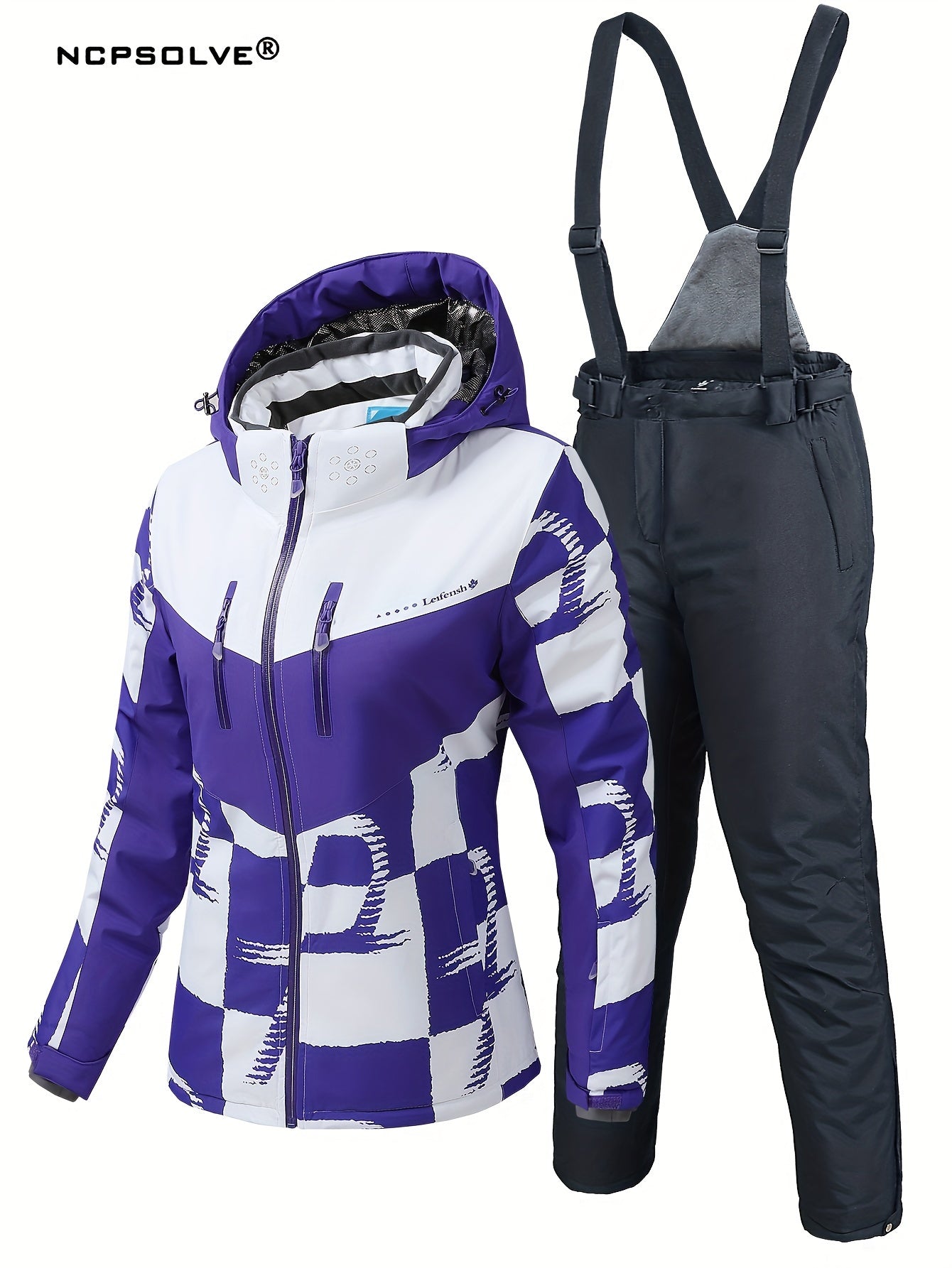 Windproof Ski Set Hooded Jacket & Trouser Women's Activewear