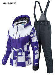 Windproof Ski Set Hooded Jacket & Trouser Women's Activewear