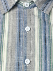 Vertical Striped Men's Shirt Short Sleeves Casual Button Up