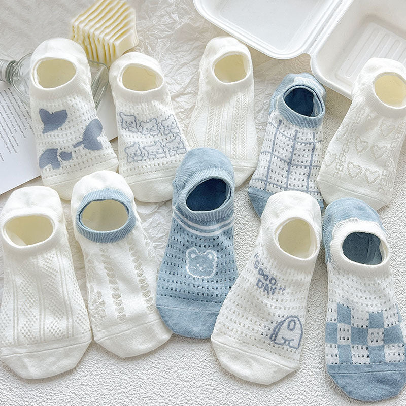 10 Pairs Breathable Mesh Short Socks Women's Ankle Stockings