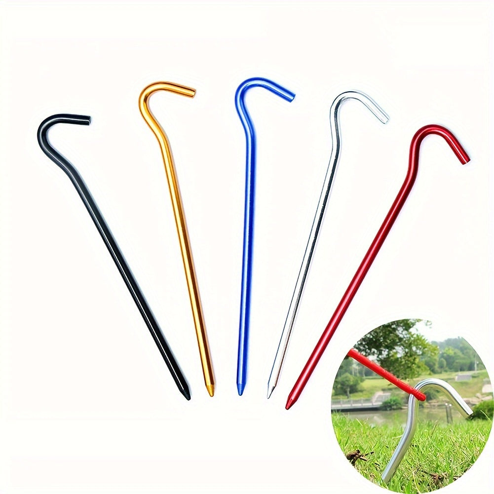 5pcs Aluminum Ground Stakes Tent Stakes Heavy Duty Metal Tent Pegs