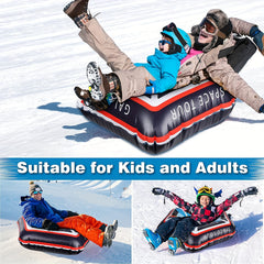 47-inch 119 Snow Tube Inflatable Sled Heavy Duty Snow Pad with Handle