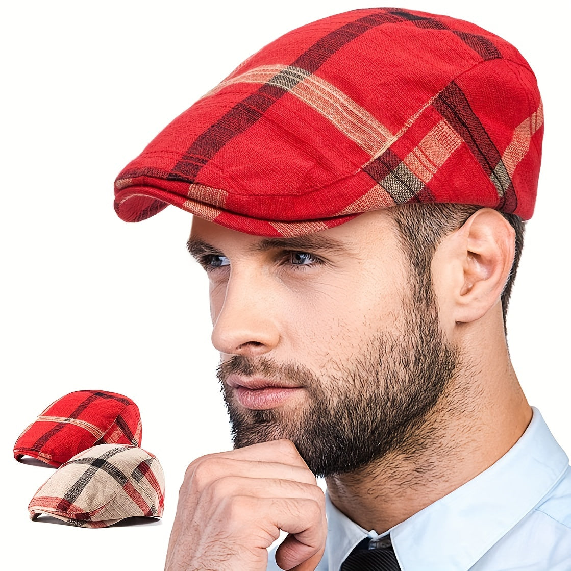 Red Cap Newsboy Hats Golf Scally Cap Summer Hat For Men Women