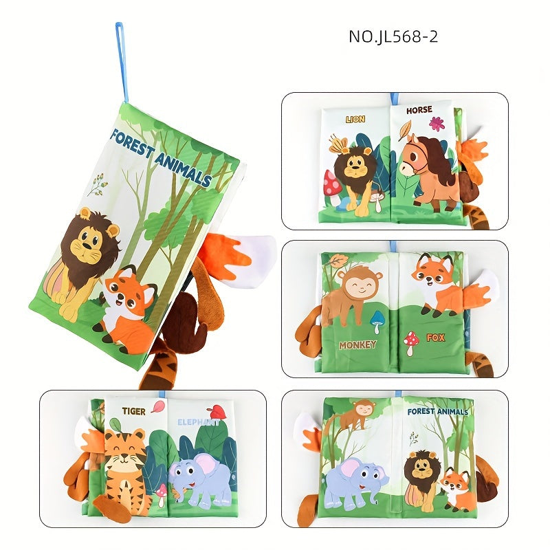 Baby Animal Tail Cloth Book - Forest & Ocean - Educational Puzzle Cloth Book