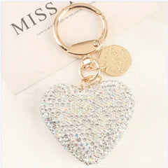 Love Car Keychain For Men Creative Diamond Set Love Earphone Case Bag Pendant