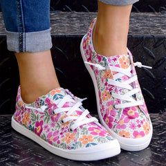 Colorful Floral Pattern Flat Shoes Women's Shallow Mouth Casual Shoes