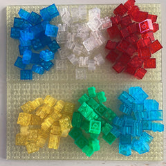 20pcs Transparent ABS 2x2 Building Blocks MOC High Brick Bricks in 6 Colors