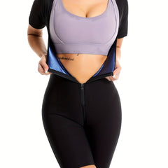 Sporty Shaping Bodysuit Short Sleeve Weight Loss Suit
