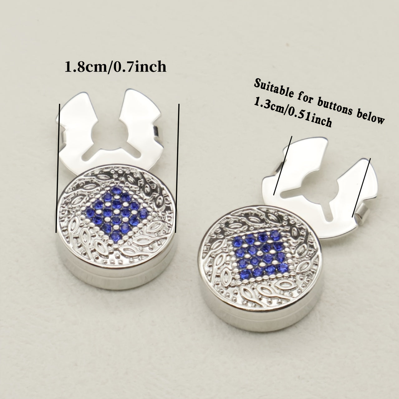 2pcs Rhinestone Button Covers Men Women Fashion Accessory Hidden Buttons