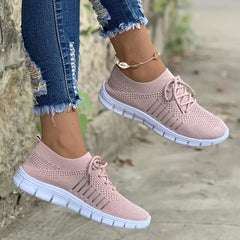 Women's Lace Up Sock Sneakers Low Top Running Shoes