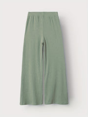 Girls Ribbed Cotton Wide Leg Trousers for Casual Wear