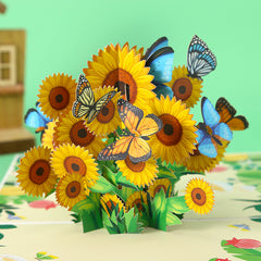 Sunflower 3D Pop Up Greeting Card for Women Bosses and Friends