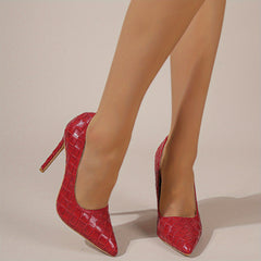 Plaid Pattern Stiletto Heels Wedding Shoes
