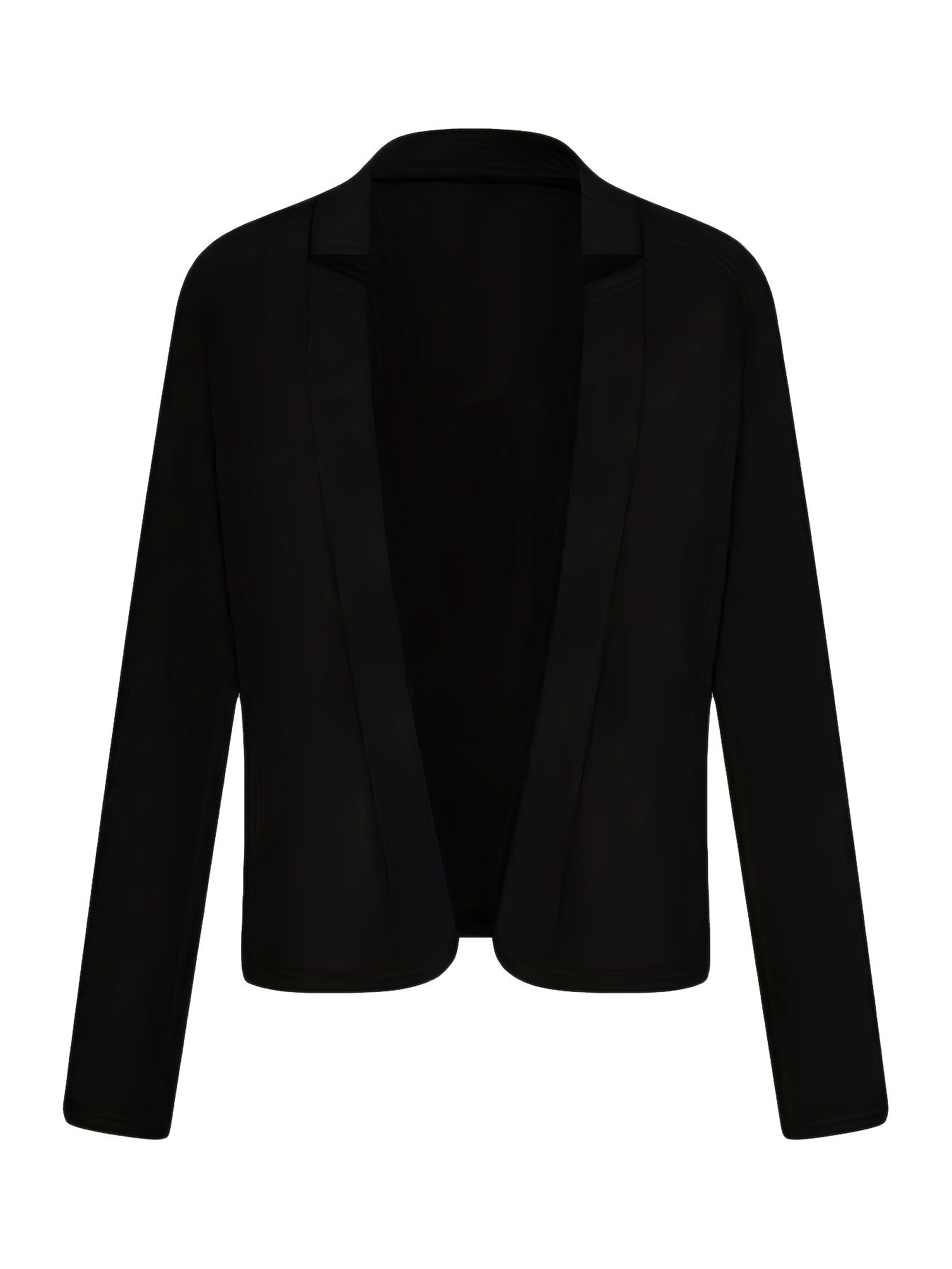 Solid Open Front Blazer Long Sleeve Work Office Outerwear