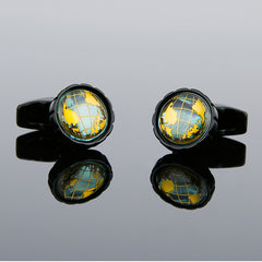Round Men's Cufflinks Map Design