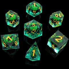 Dragon's Eye Liquid Core Resin Dice Set for RPG Games