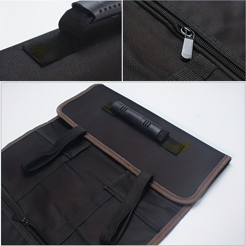 Durable Outdoor Tool Bag Electricians Mechanics Roll Portable Canvas Storage Bag