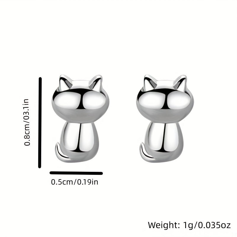 Cartoon Cat Stud Earrings for Girls