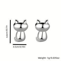 Cartoon Cat Stud Earrings for Girls
